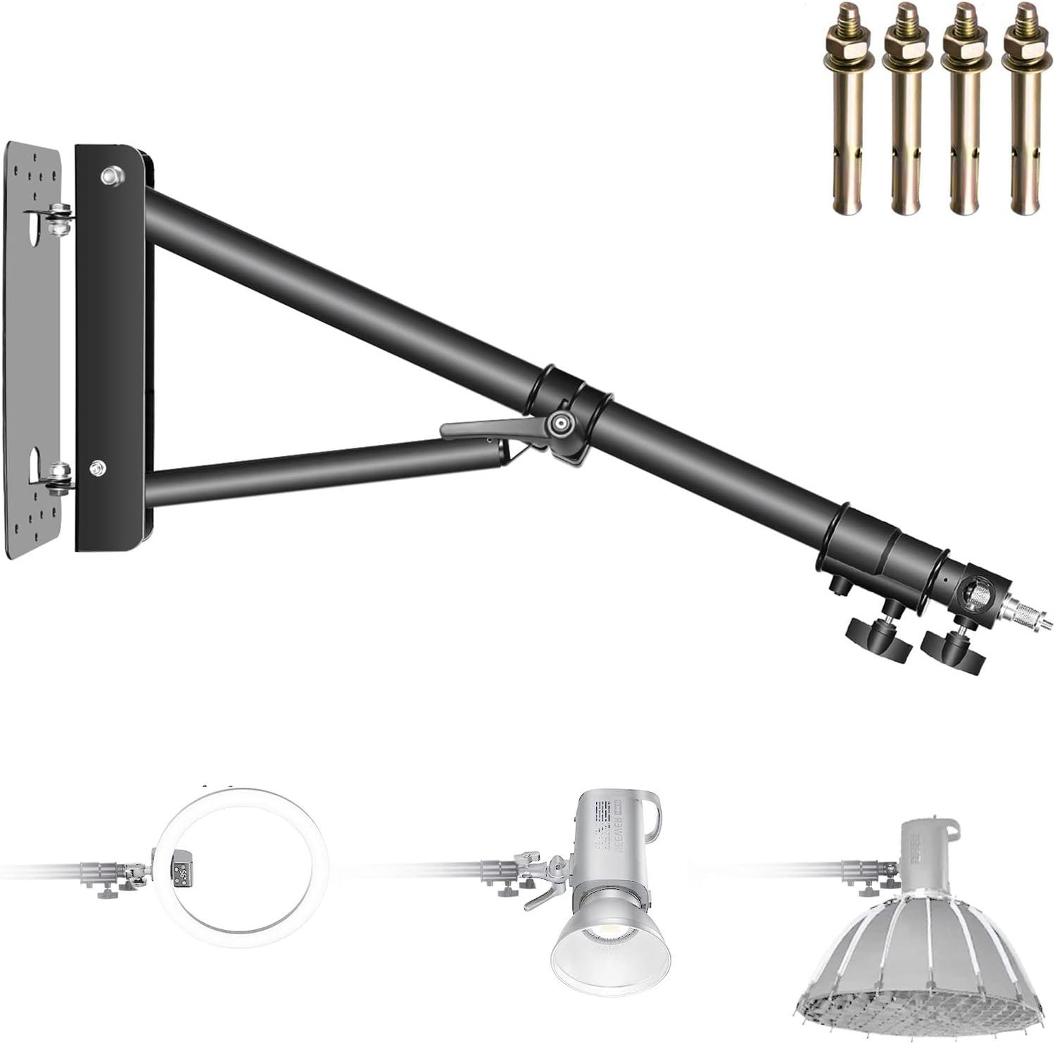 Neewer Wall Mounting Triangle Boom Arm for Ring Light