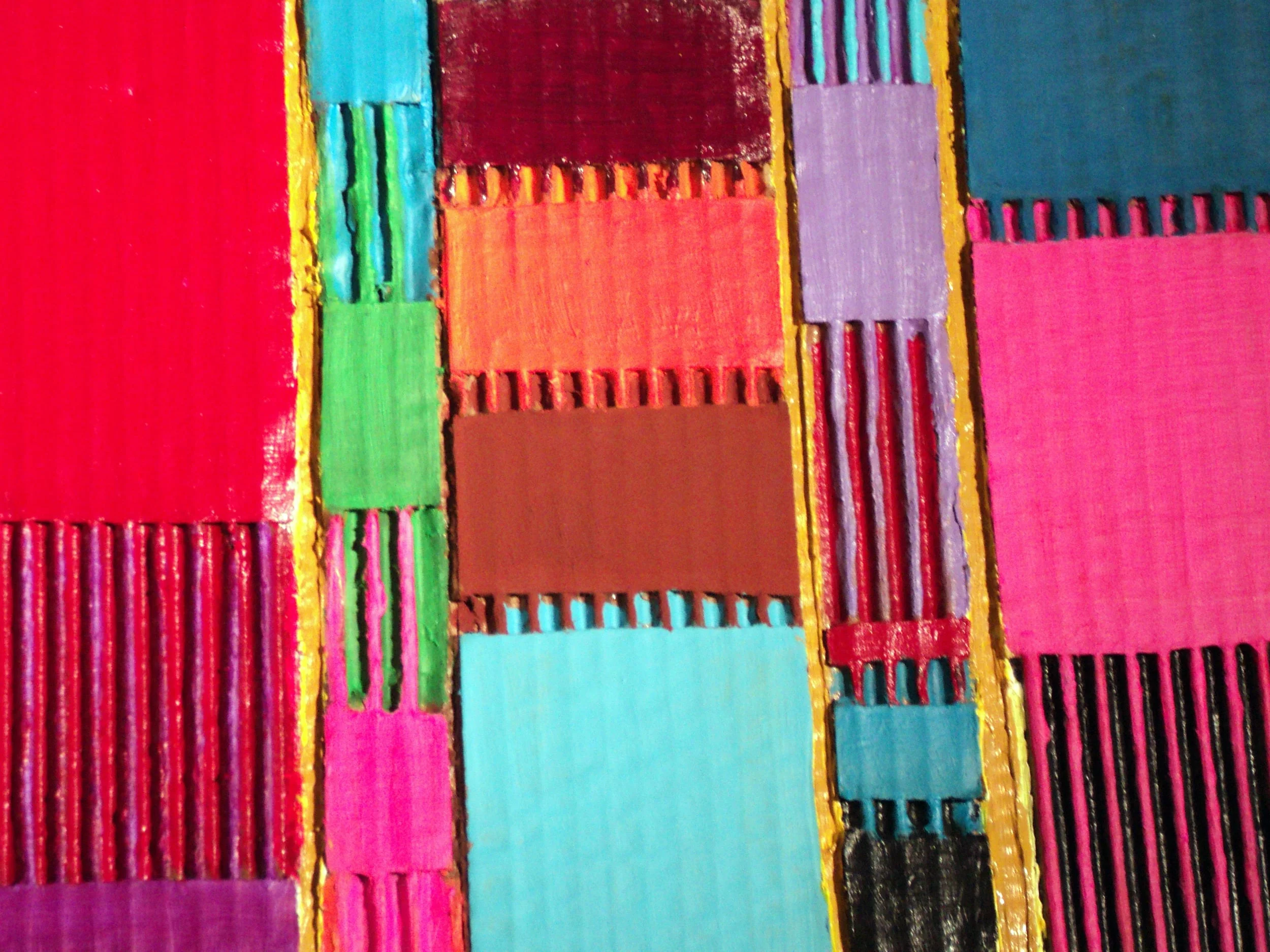 detail of Chromatic Quilt - painting by Tiffany Gholar