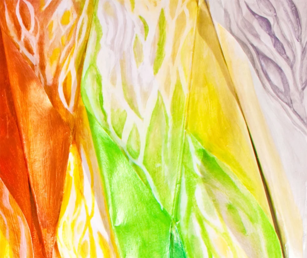 detail of Dancing Ribbon Nebula - painting by Tiffany Gholar