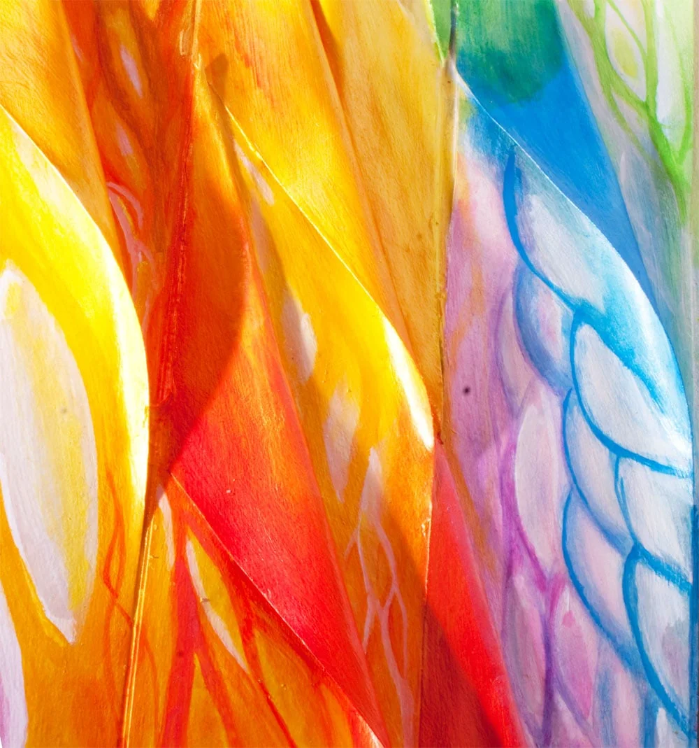 detail of Dancing Ribbon Nebula - painting by Tiffany Gholar
