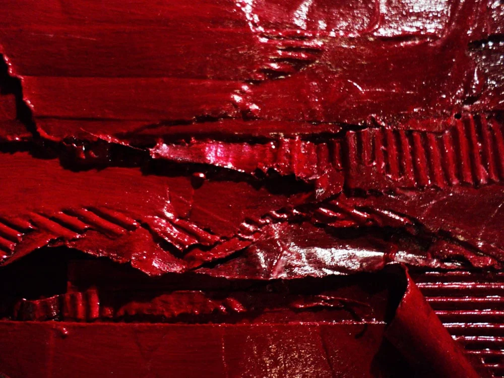 detail of Ruby Horizon - custom painting by Tiffany Gholar
