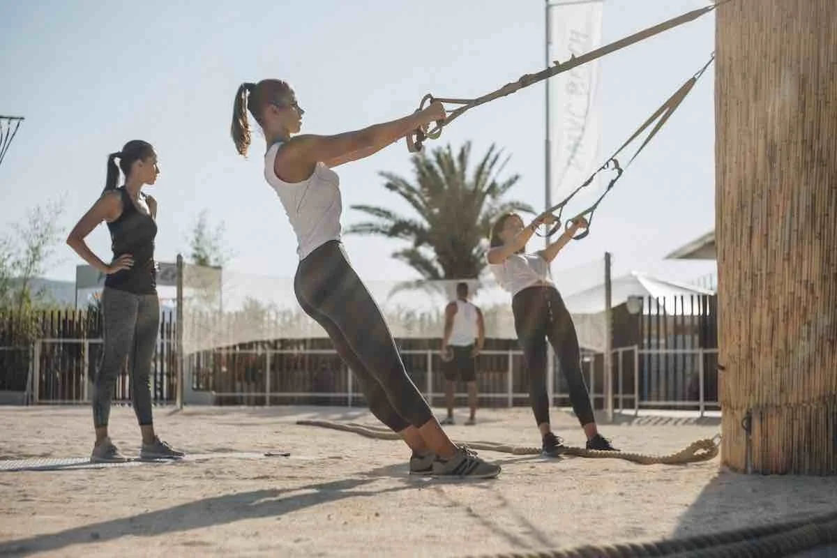 porto montenegro beach gym outdoor fitness equipment