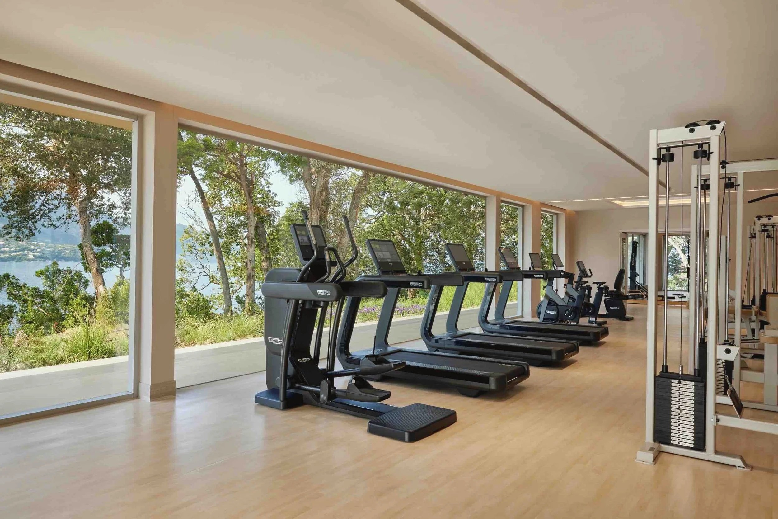 luxury resort gym design by Biofit for Ikos Resorts