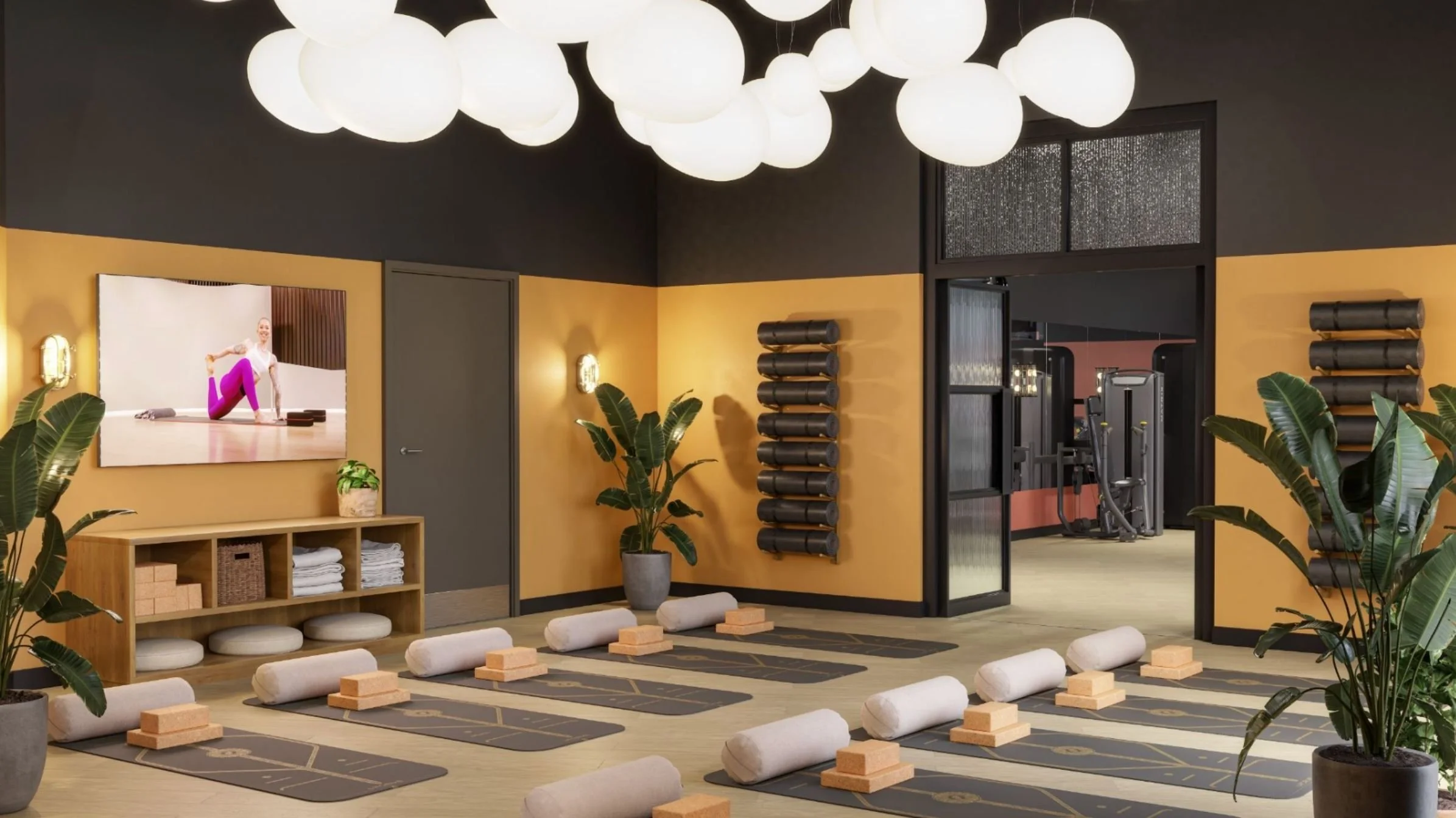 yoga studio wellness room fusion students uk design by biofit