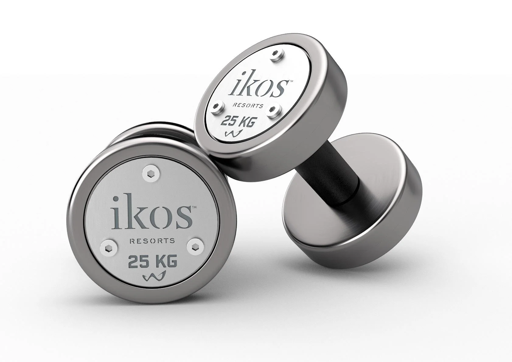 IKOS custom branded dumbbells by Watson Gym Equipment - Biofit consultants