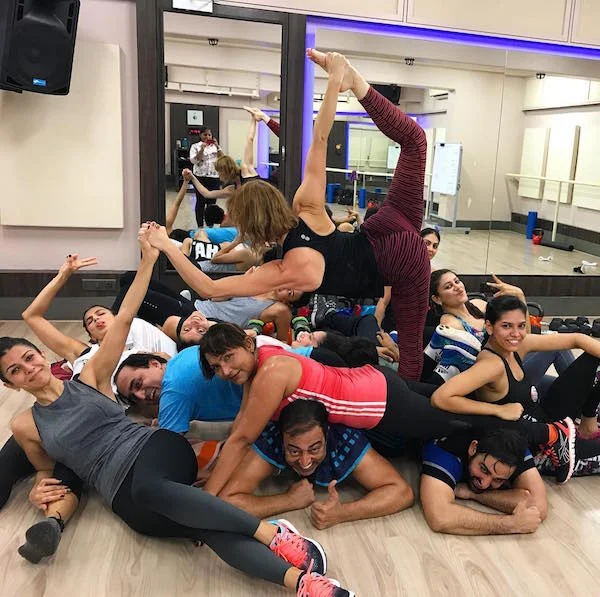 It's not unusual for classes to end like this. (Image from Cindy Jourdain's Instagram)