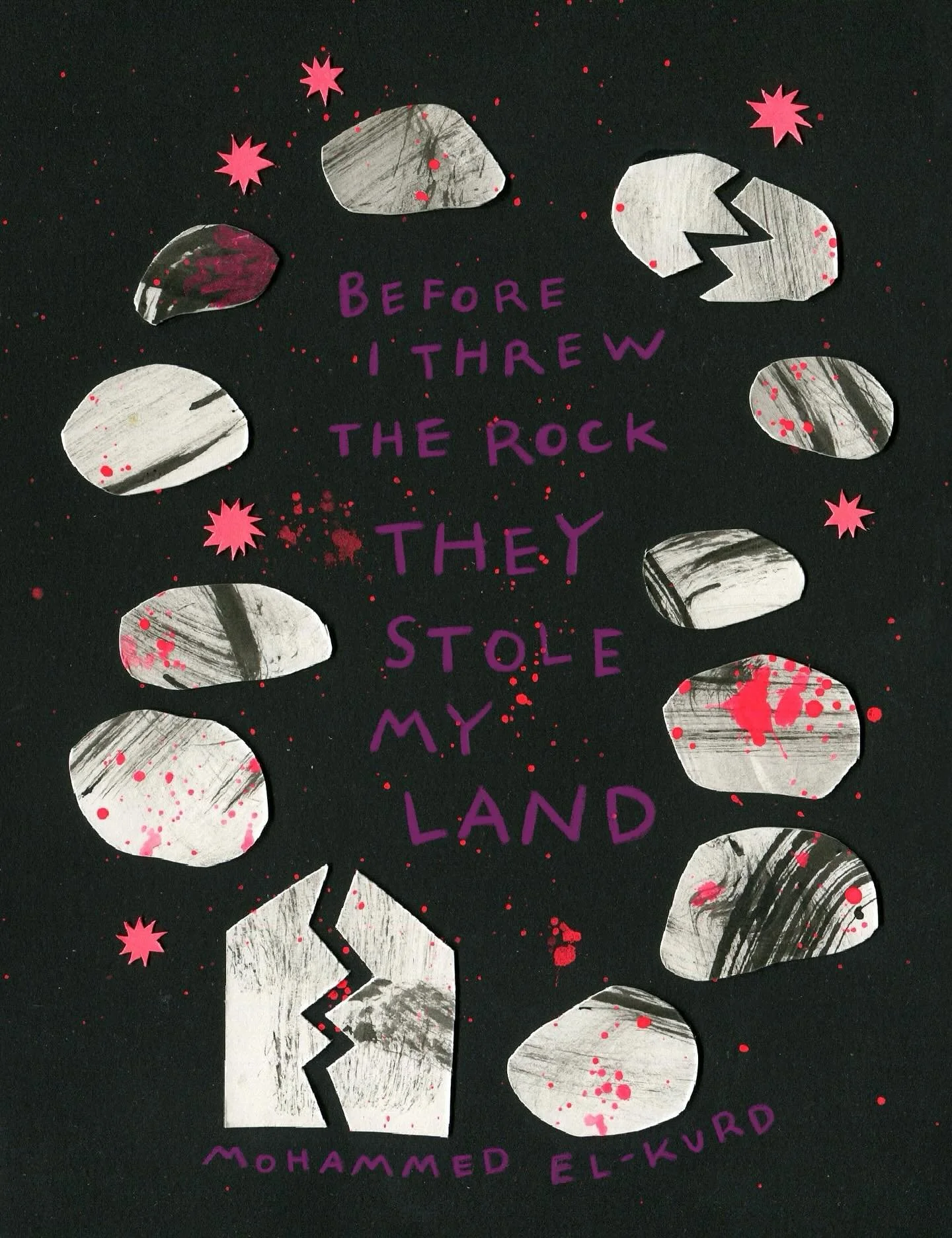 &ldquo;Before I threw the rock they stole my land.&rdquo; 

Quote from Perfect Victims by @mohammedelkurd 

&ldquo;Most of all, I am tired of the false equivalence between semantic &ldquo;violence&rdquo; and systemic violence: only one party in this 