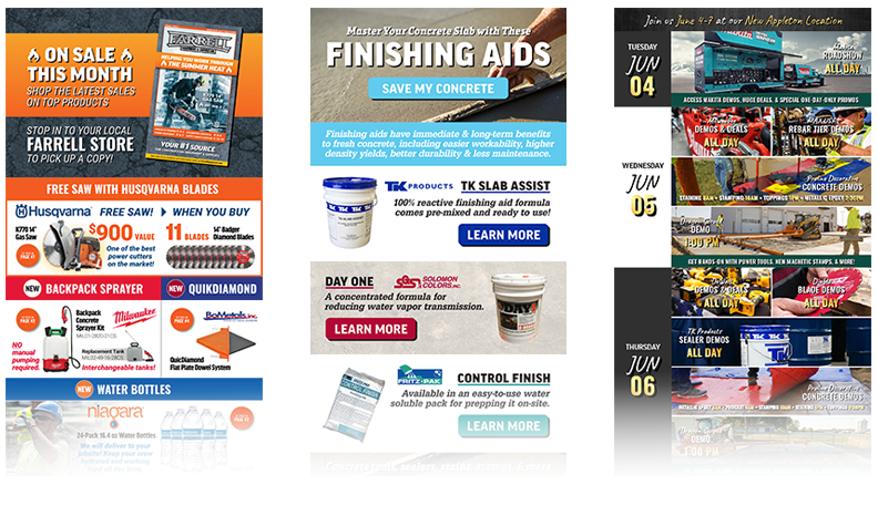 Monthly Sales Promo (Left), Product Promo (Center), Event Promo (Right)A major focus of the new marketing team was improving our email promotions in both quantity and quality. We tripled our email list and started sending emails much more regularly …