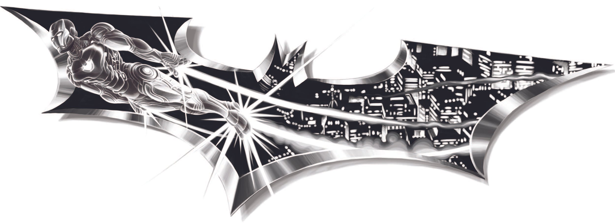 Iron-Bat Tattoo Design