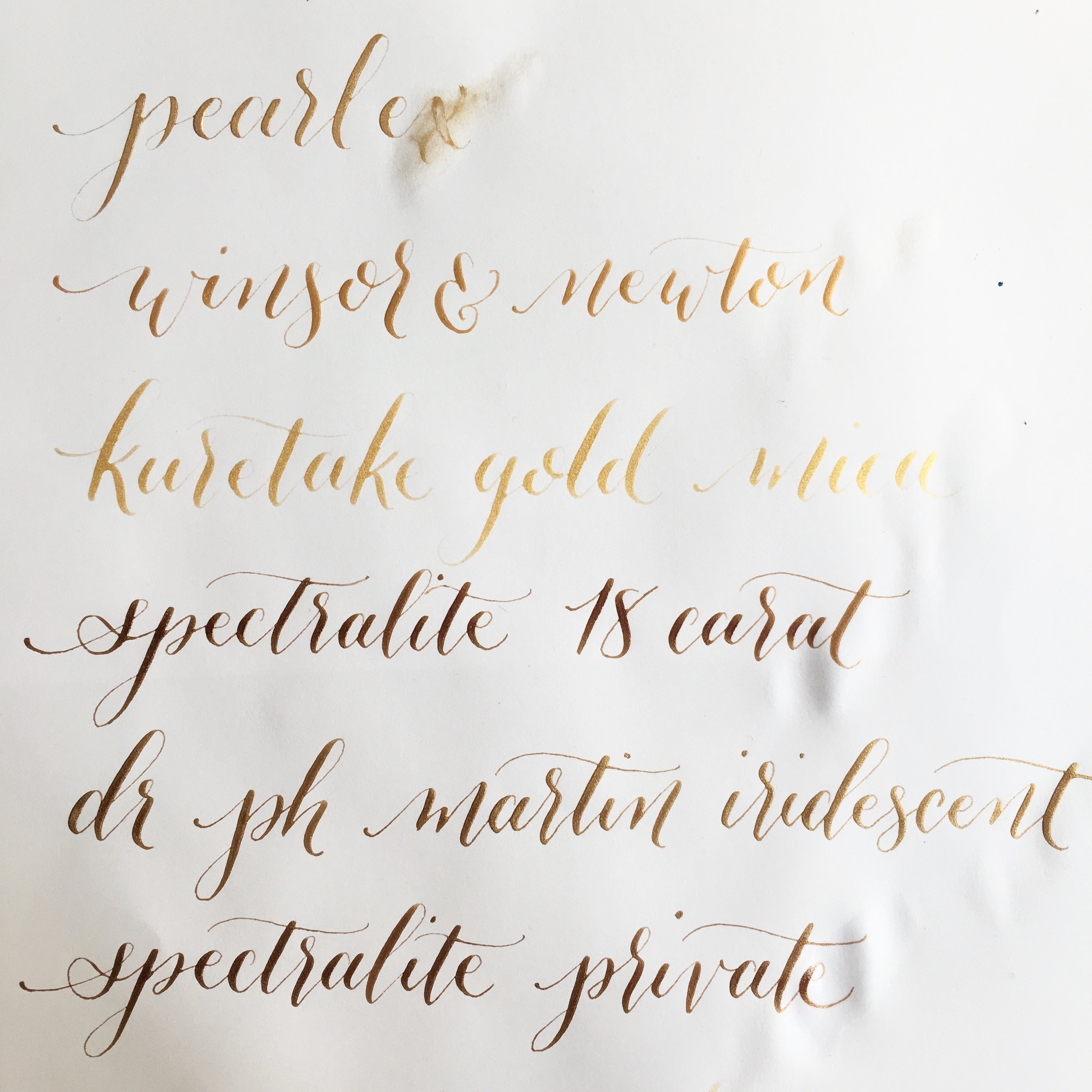 Winsor And Newton Gold Ink Test