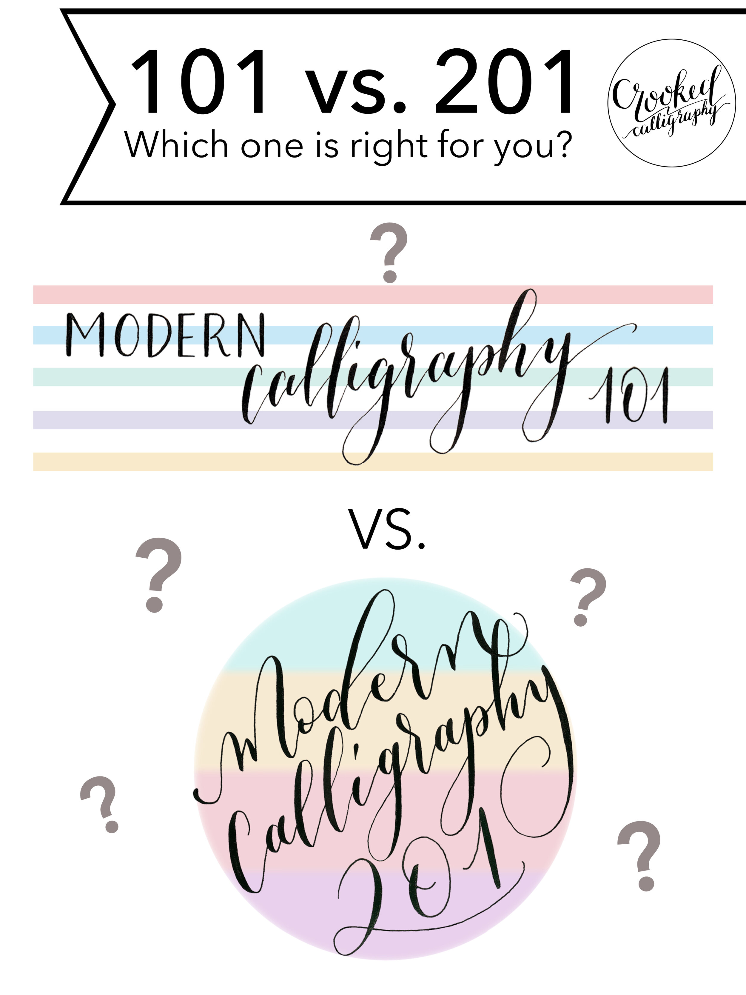 Modern Calligraphy 101 Vs 1 Which Is Right For You Crooked Calligraphy