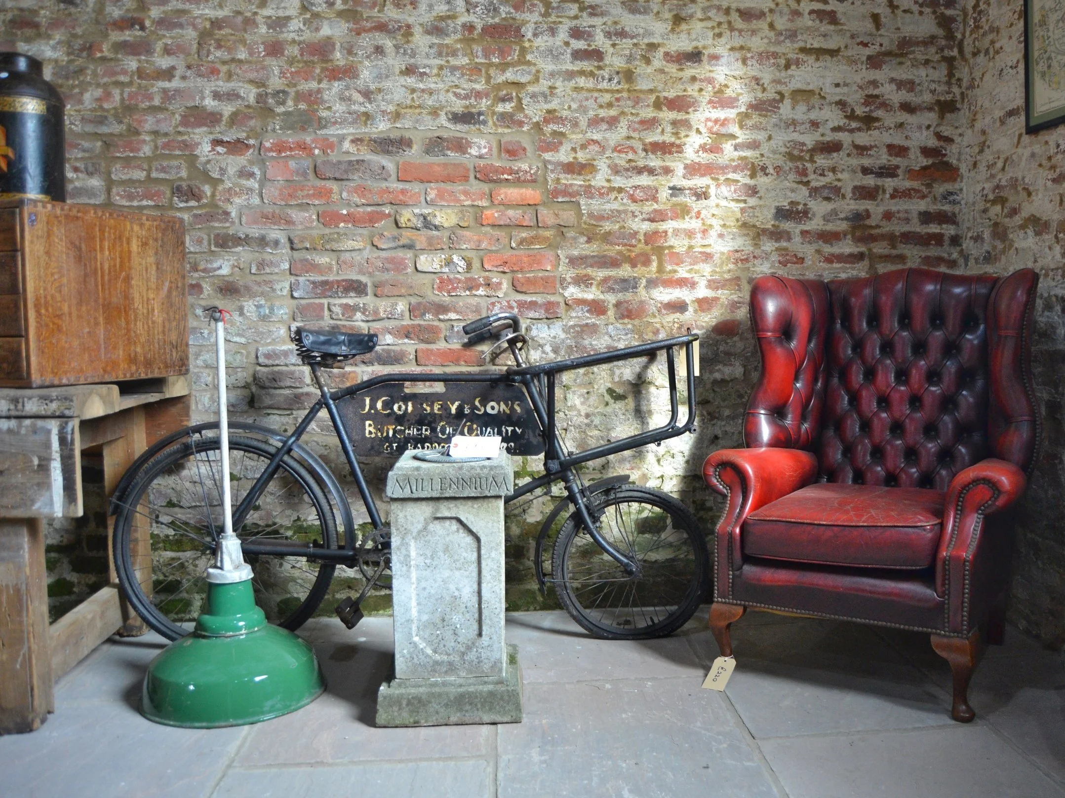 Historic barn interior bathed in a warm red glow, ideal for National Wear Red Day 2026 inspiration