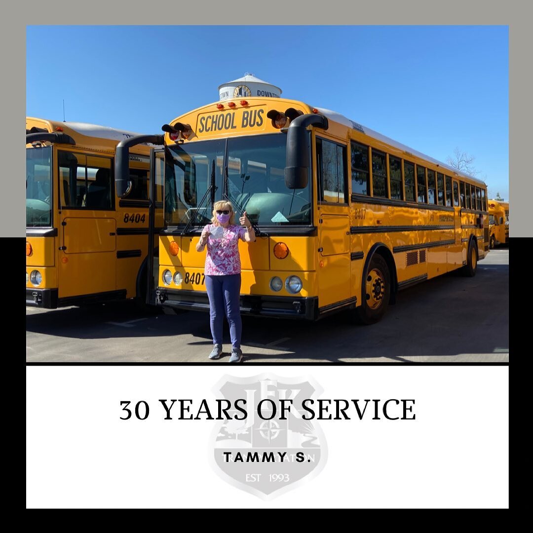 Thank you for your 30 years of service. Here&rsquo;s to another 5! You&rsquo;re truly an inspiration to all of us. #SchoolBusDriver #SchoolBus #TammyIsTheBest #WeThankYou #WeLoveYou