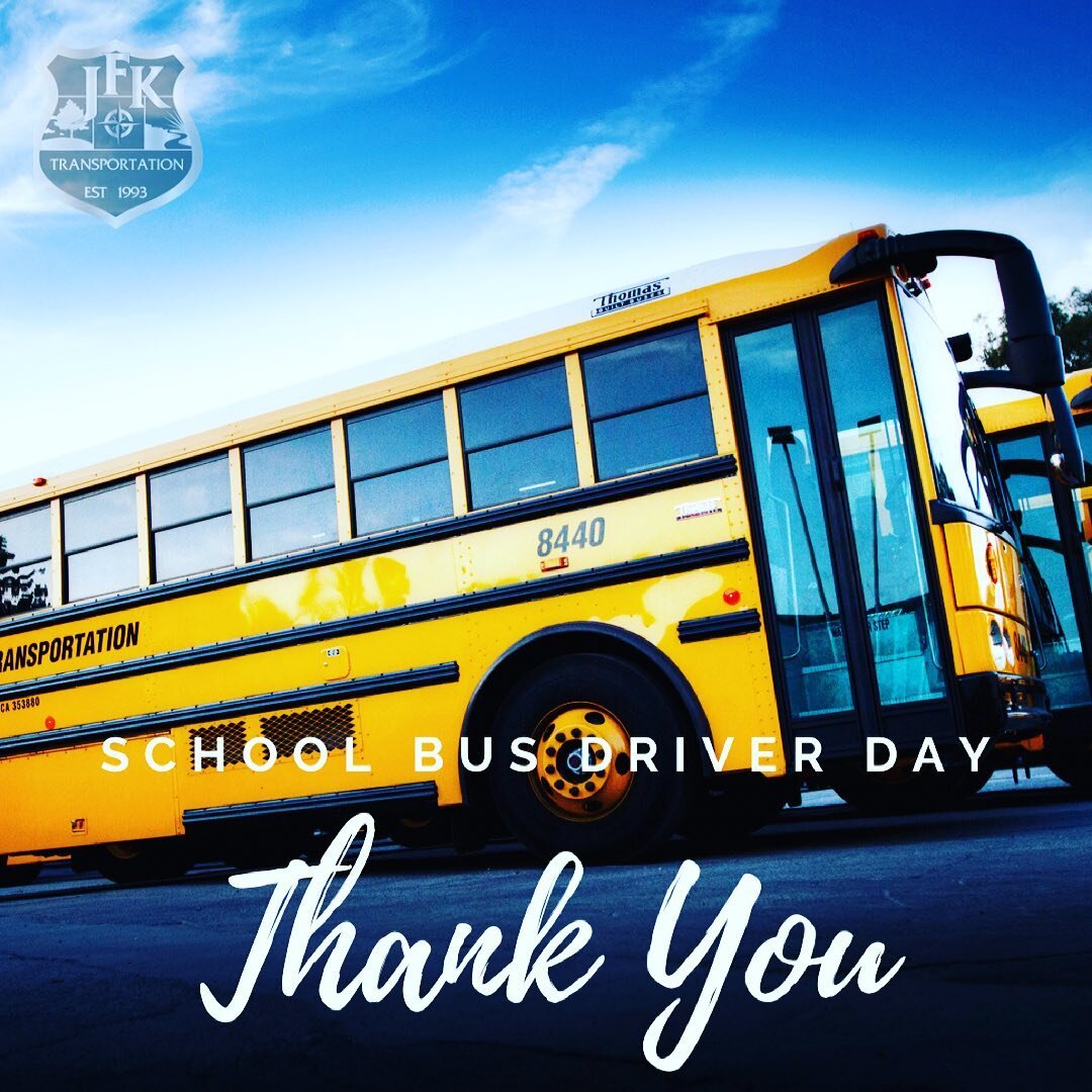 Today we celebrate our drivers. We are thankful for their hard work and dedication. #SchoolBusDriverDay #JFKFamily #BestTeamMembers #SchoolBus