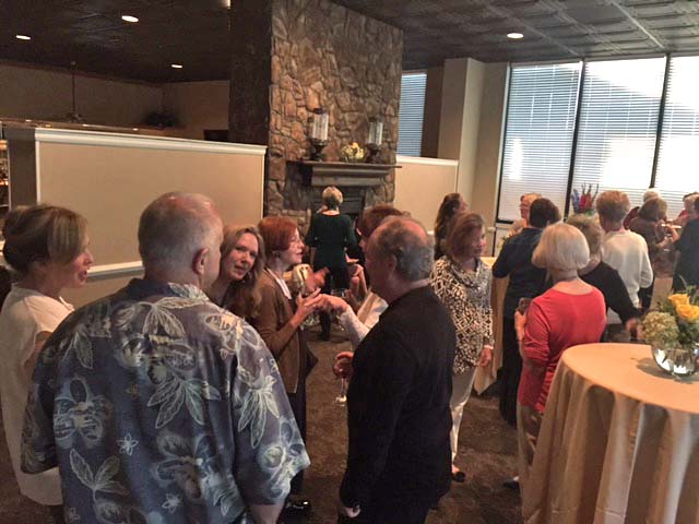  F.C. conversing with Kathie and Ed Cox (left foreground) and Joline and Bucky Wharton (right foreground}.