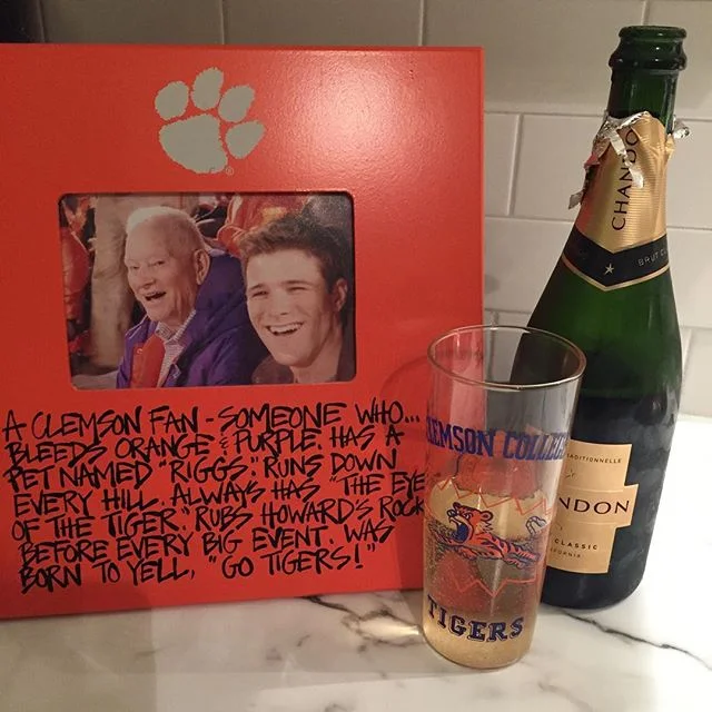 I meant to drink this last year to celebrate a Tiger victory...it sat in our spare fridge taking up space for a whole year. Now I understand that it just needed to age one more year. So proud to be a Clemson alum tonight, and thankful for my Grandy who showed me how to be a Tiger fan! #nationalchampions #clemson #gotigers