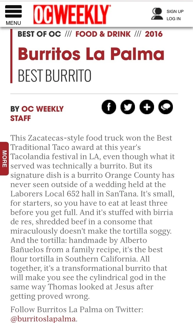 Best Burrito - OC Weekly