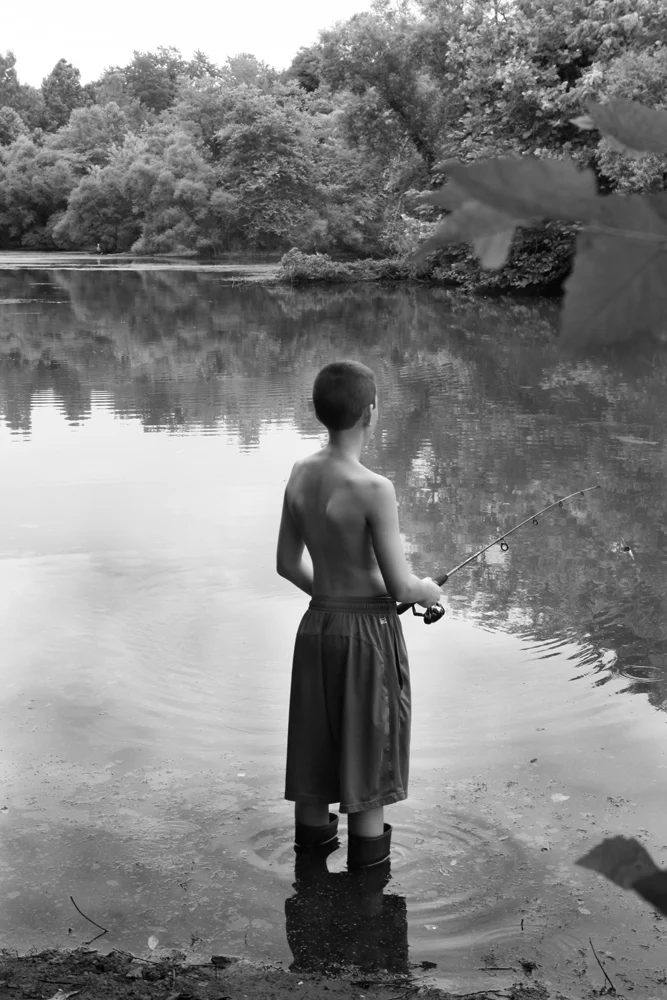 Boy fishing, Schuylkill, Pennsylvania.