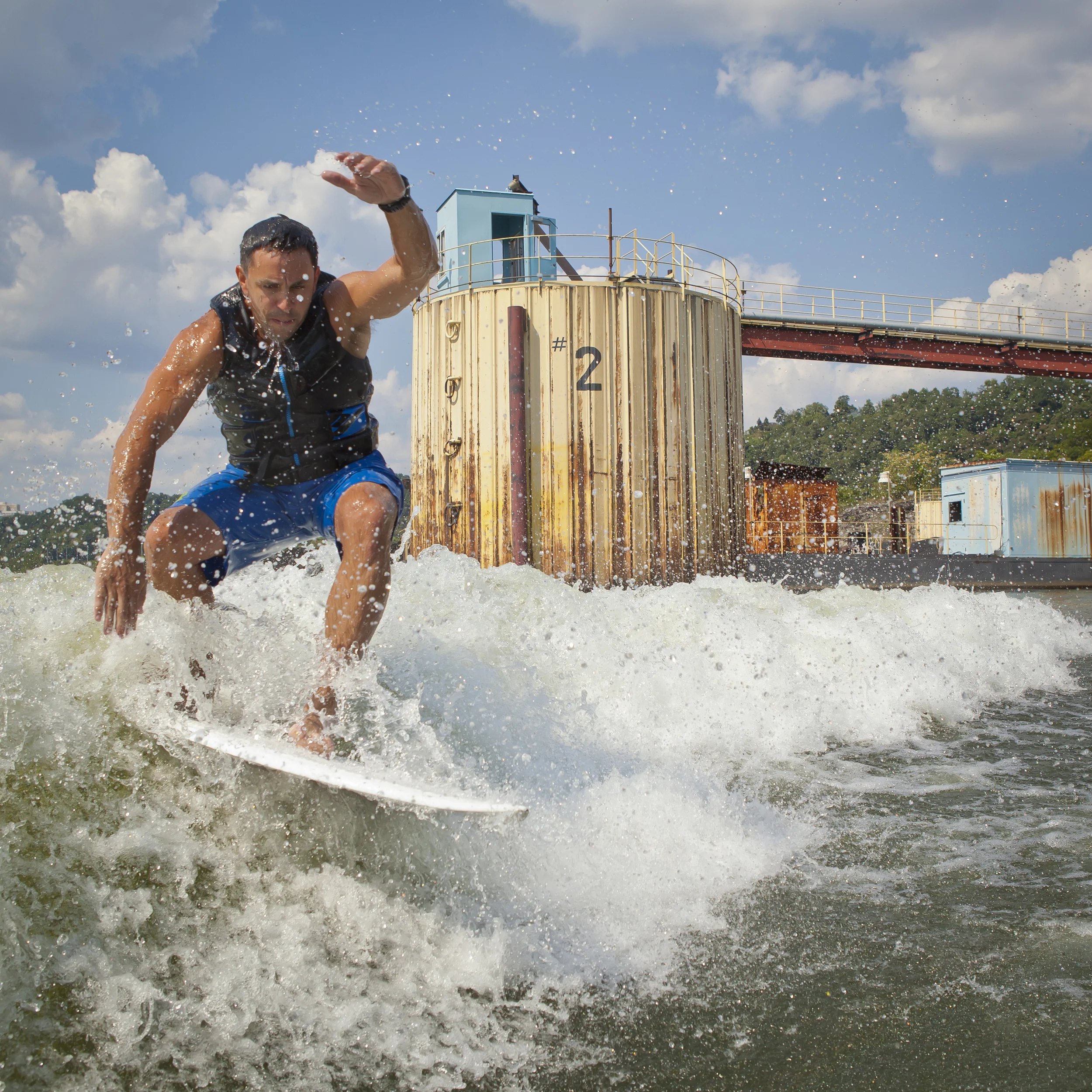 Surfing on the Monongahela River