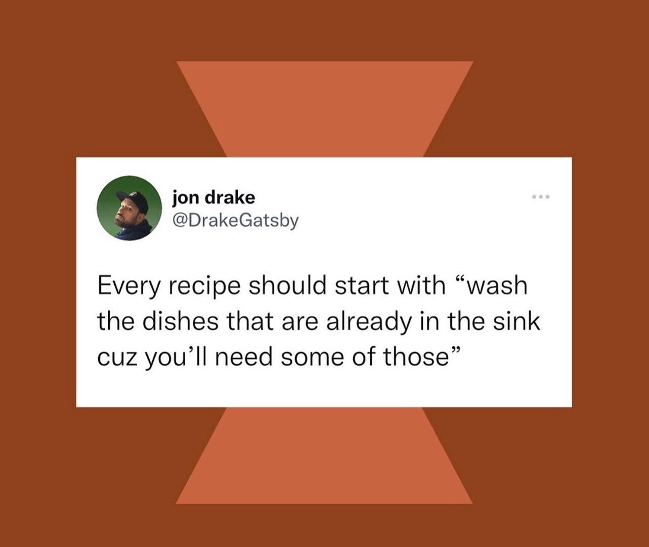 Or you&rsquo;ll need some sink room for the dishes you&rsquo;re about to destroy. 

The clean up is my least favorite part.