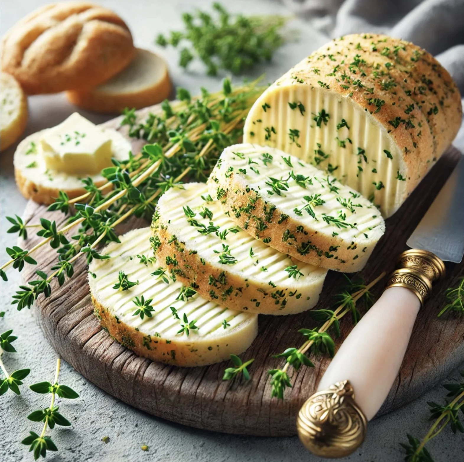 Homemade Herbed Butter with Parsley, Thyme, and Rosemary