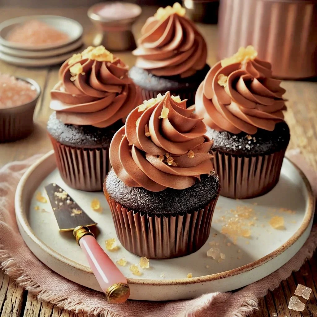 Chocolate Cupcakes with Lemon Flake sea salt