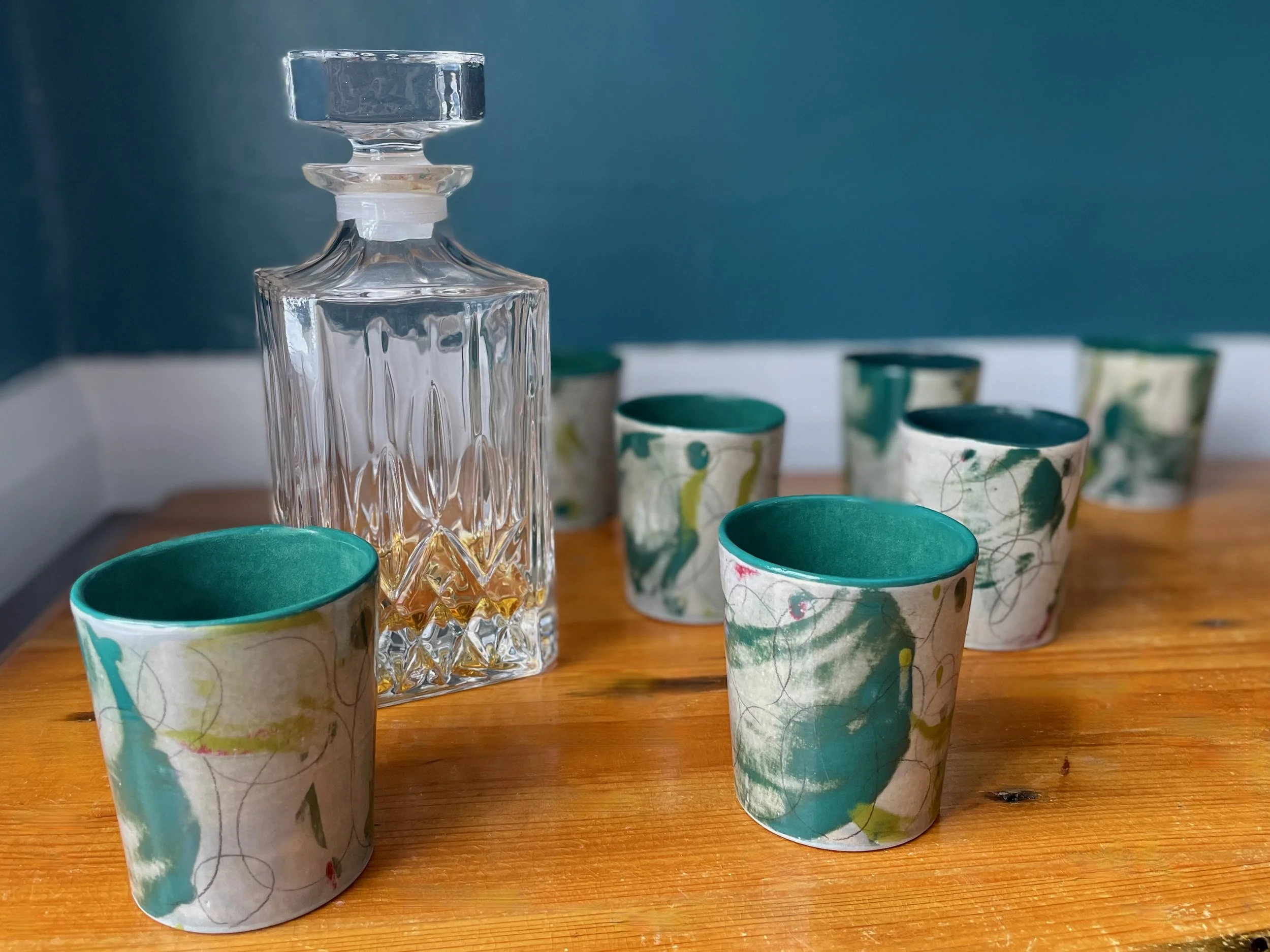 Set of 4 Small Cups in Mountain Mystic