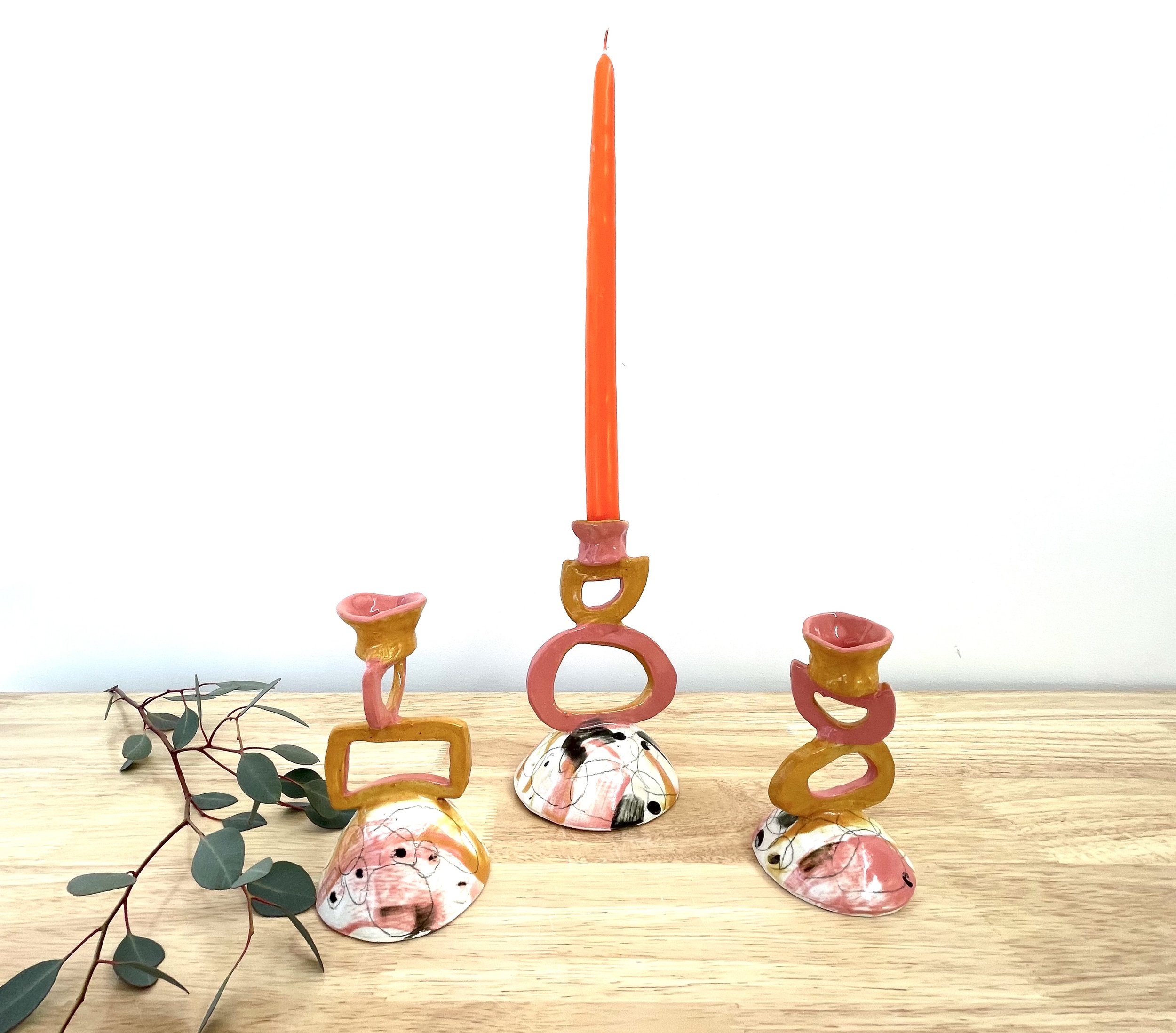 Set of 3 - Candle Holders in Confetti