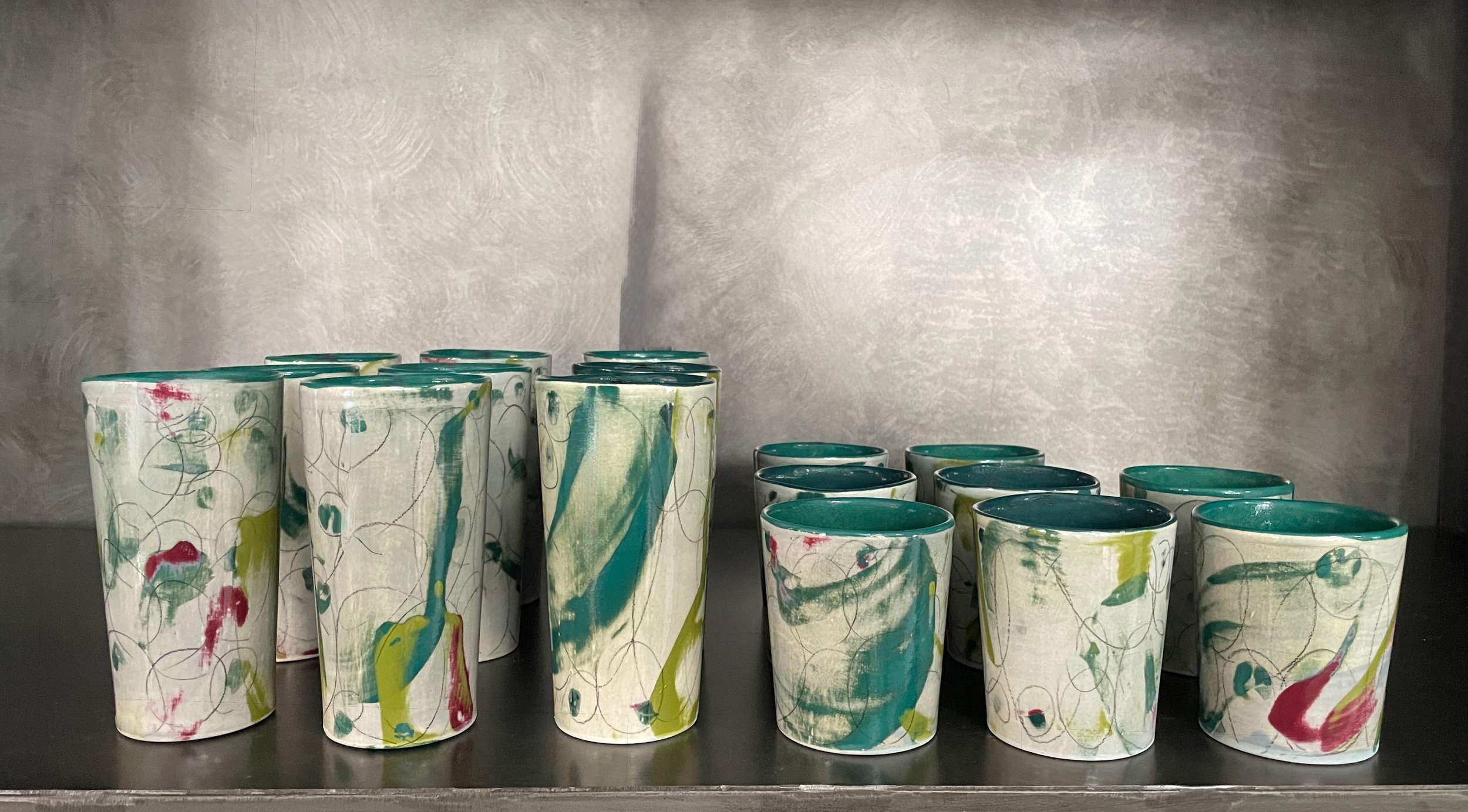 Set of 4 Tall Cups in Mountain Mystic