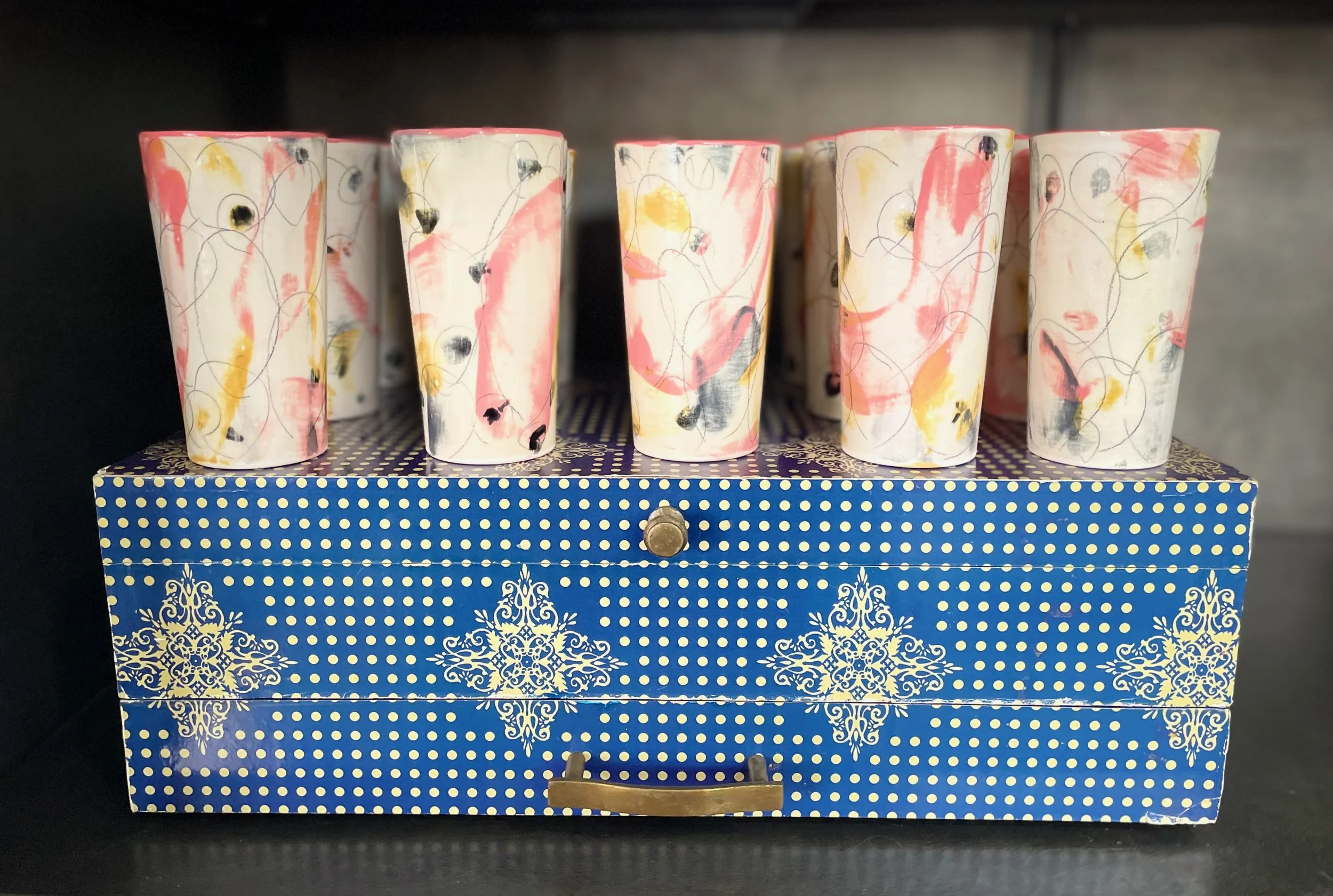 Set of 4 Tall Cups in Confetti