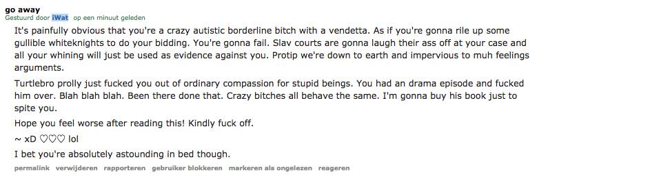 Abusive Reddit user / Exurb1a fan sent this personal message.
