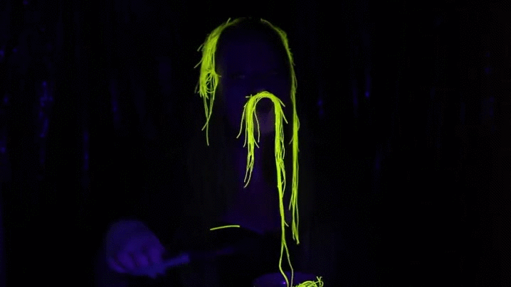 UV reactive glow noodles made with vitamin B2.