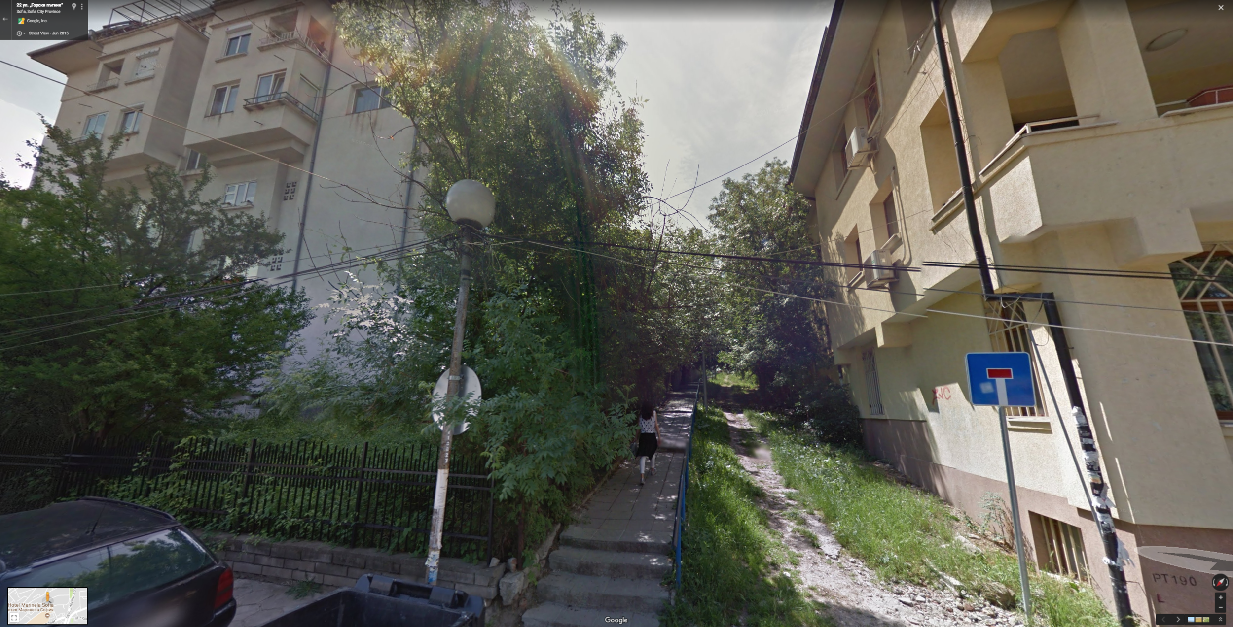 Image from Google Maps of the area and one of the long staircase paths we were walking through.