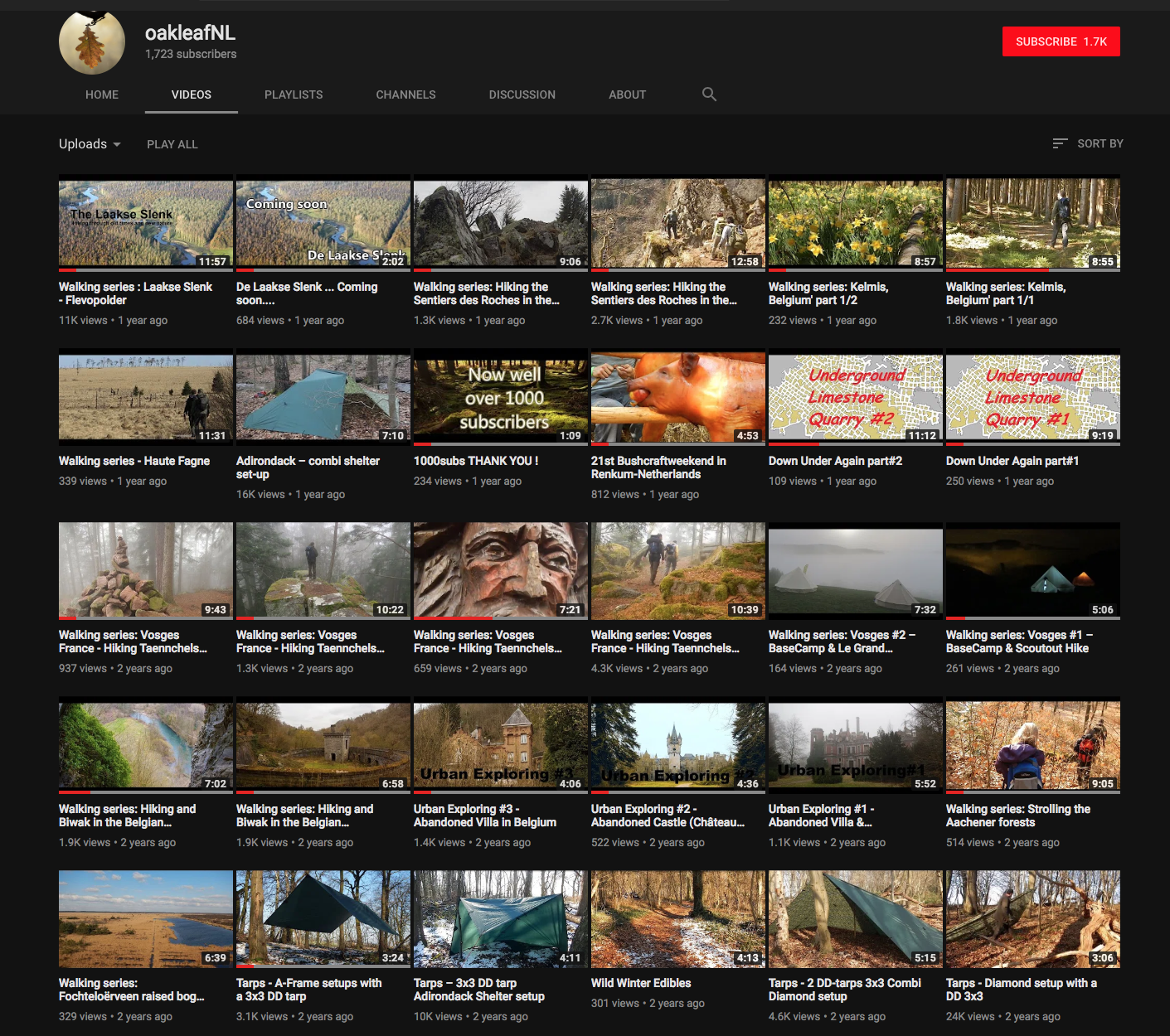 Youtuber oakleafNL is wanted as a suspect in the murder case of 11 year old boy Nicky Verstappen. This is what his channel looked like on August 23, 2018, a day after the Dutch police put him on the Most Wanted list.