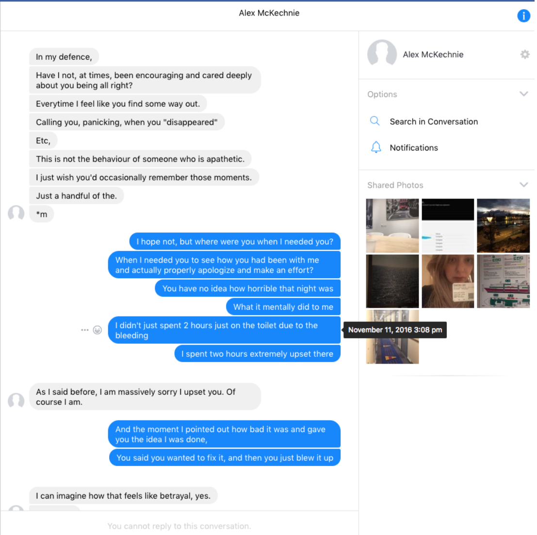 Conversation about the October abuse (2016)