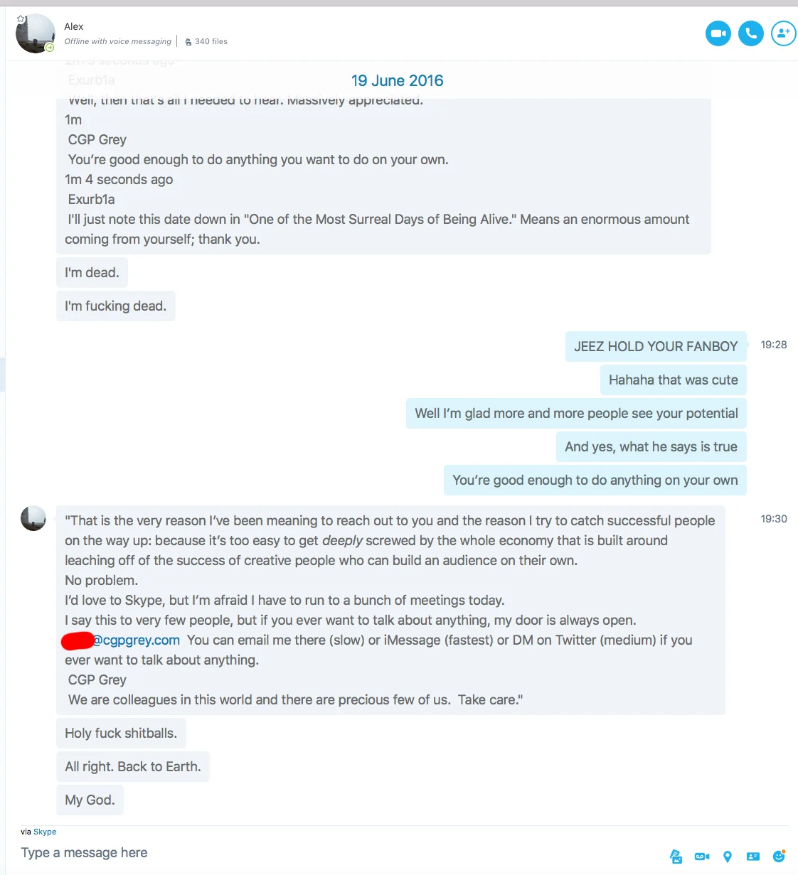 CGP Grey supporting Exurb1a according to Exurb1a.