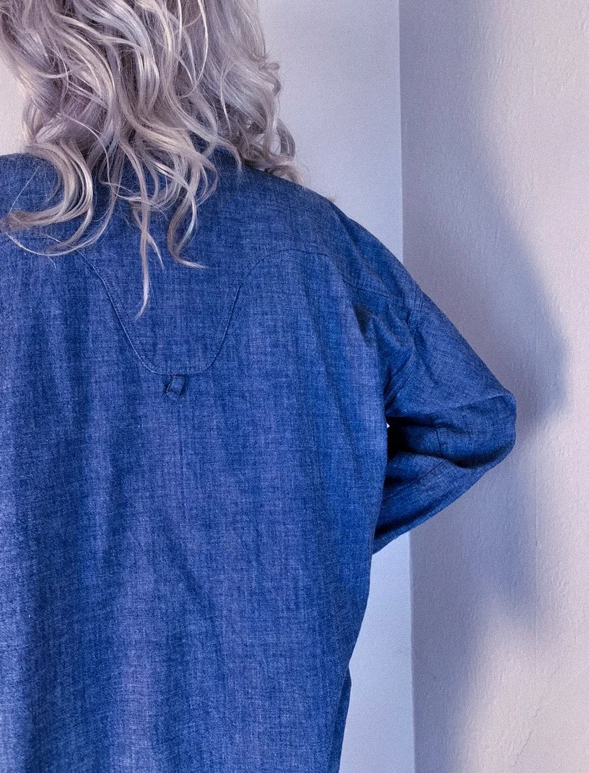 Luxury Japanese denim shirt made in Los Angeles