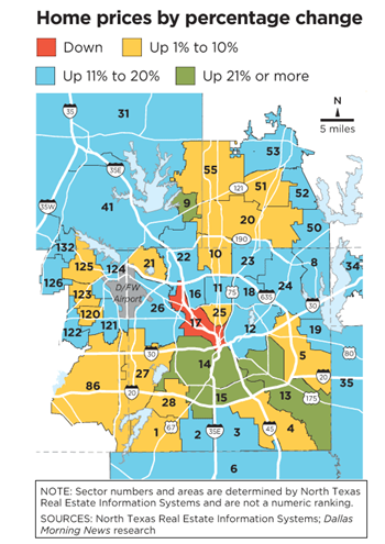 Dallas Maps Home Prices; Sales Look Up Further South