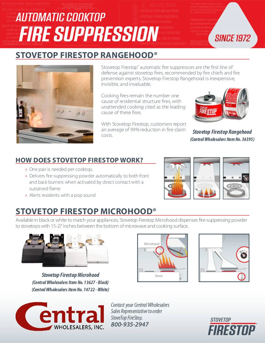 Fire Suppression for Stovetops