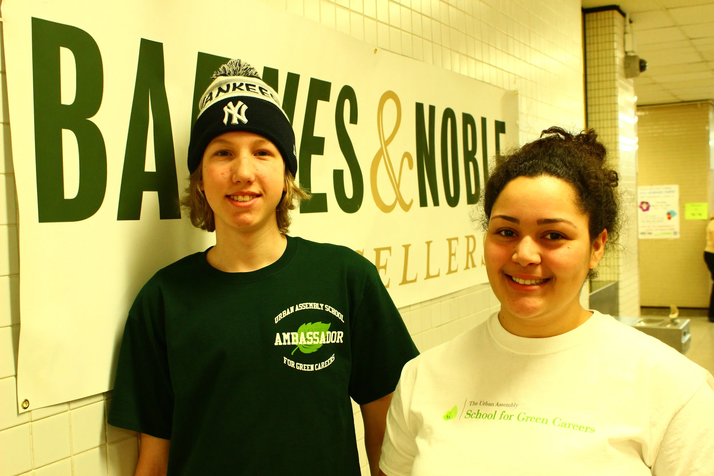 Vini Stoffel and Paloma Paredes Jaquez welcomed guests at the Science Expo, sponsored in part by Barnes & Noble