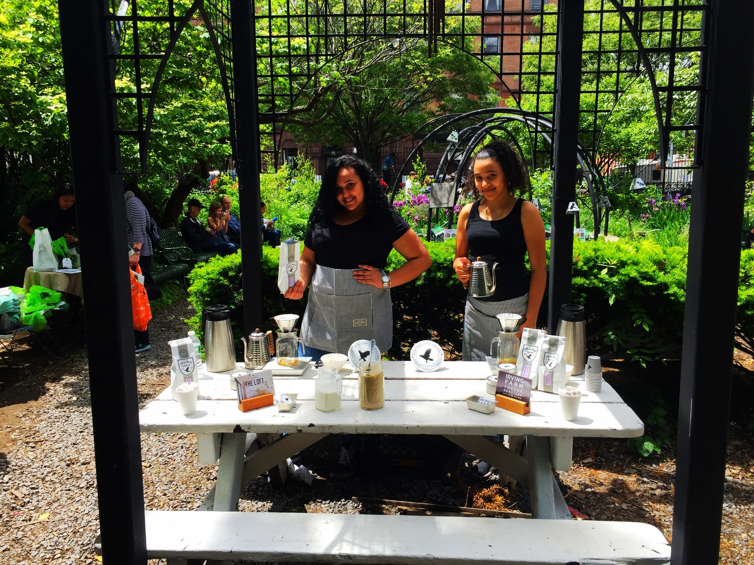 Sophomores Johancarla Taconas and Alysha Ramirez provide service with a smile