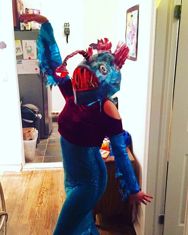 Angler fish costume ft. Bike light