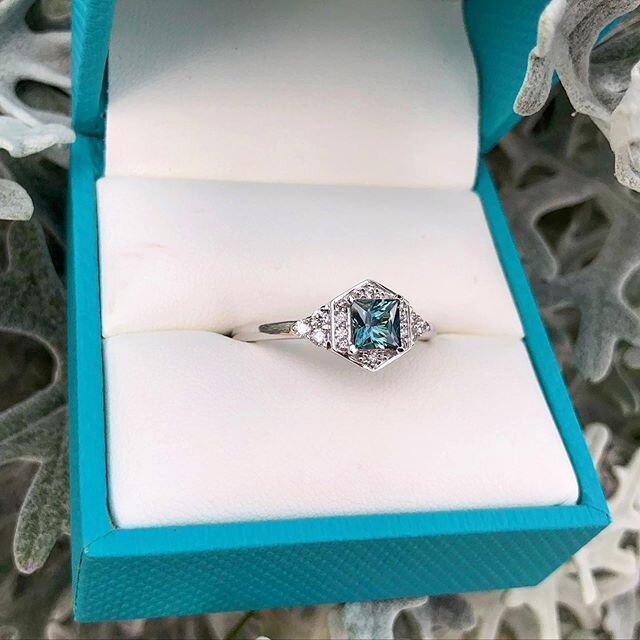 #jmaxwelljewelry #tealsapphire #customring