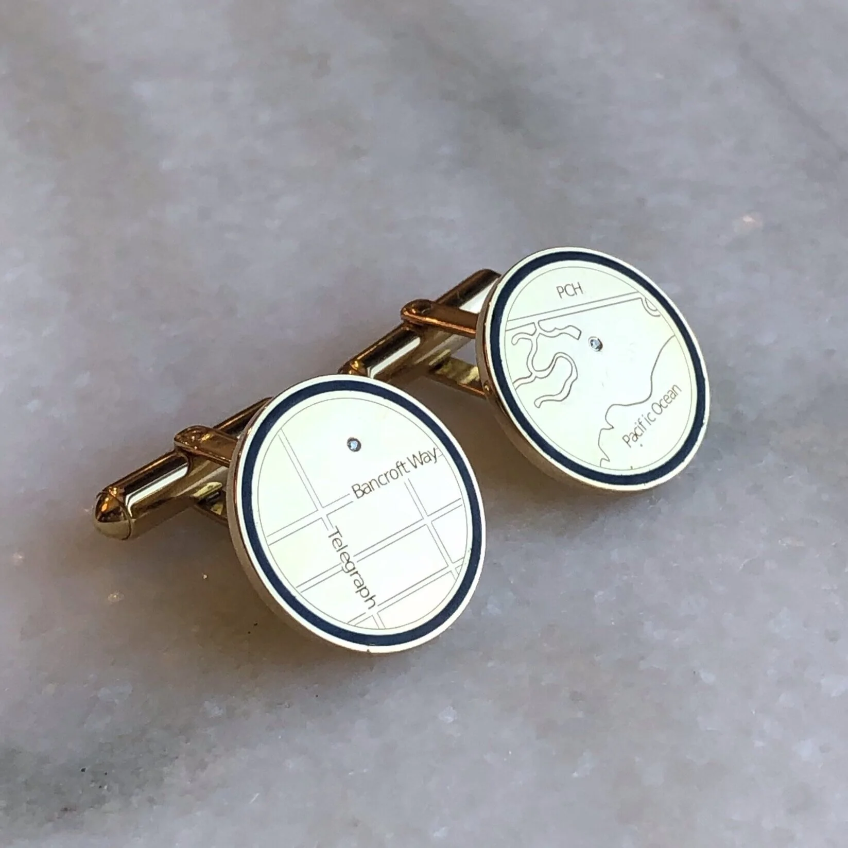 PERSONALIZED MAP CUFF LINKS