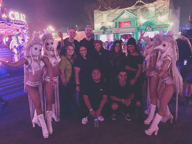Finally took a group photo at one of these things😈🤡 | #Squad #Escape #EscapePsychoCircus #Insomniac #InsomniacEvents