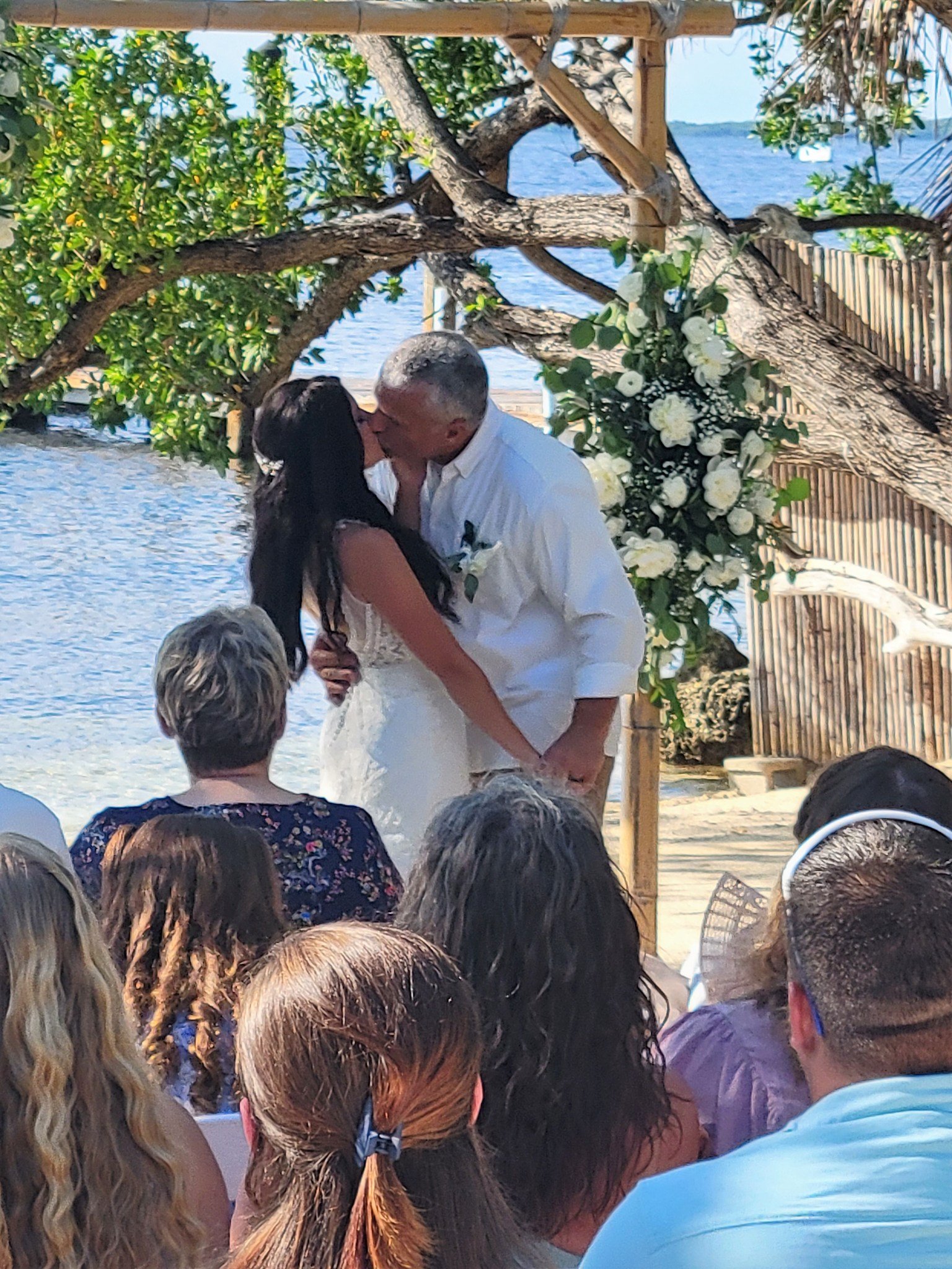 James and Lauren's first kiss at husband and wife