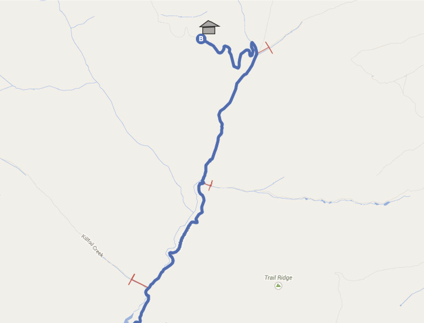 Map through Croydon from the second gate to the Lodge
