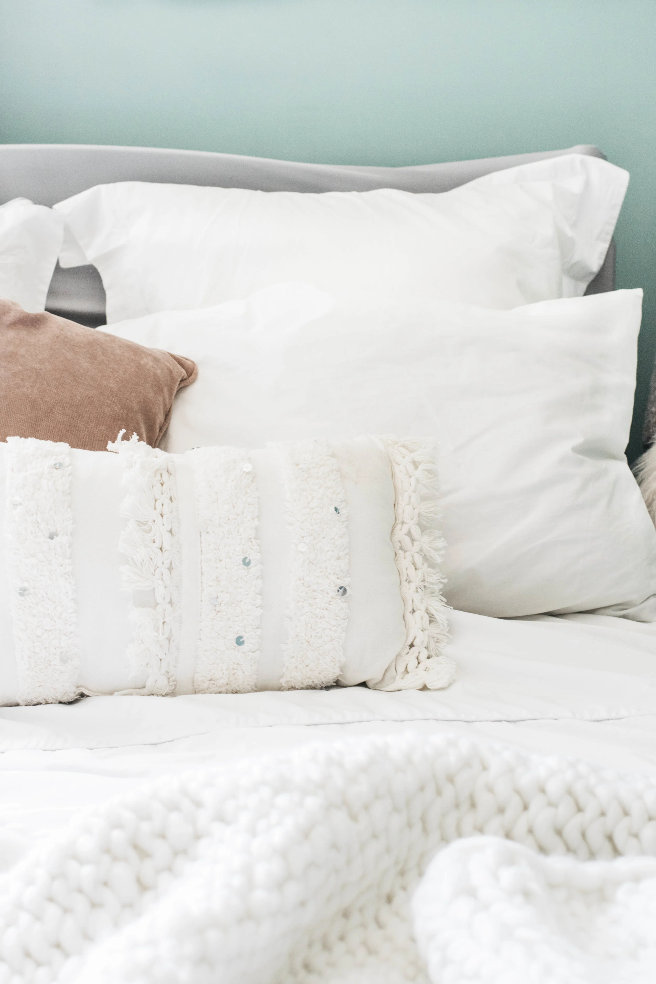 dressed bed.