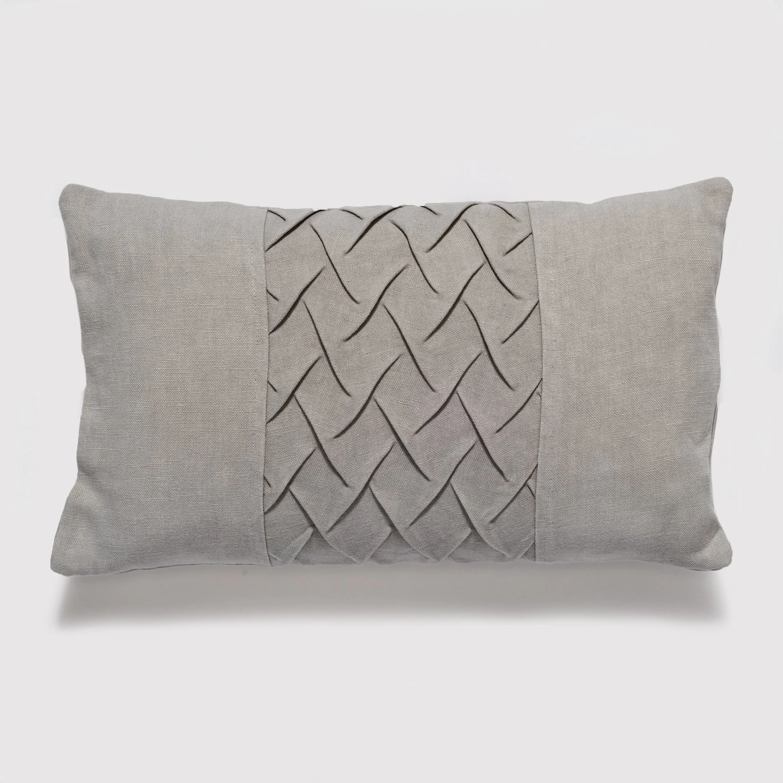 Pleated Rectangular Cushion - Cream (Small)