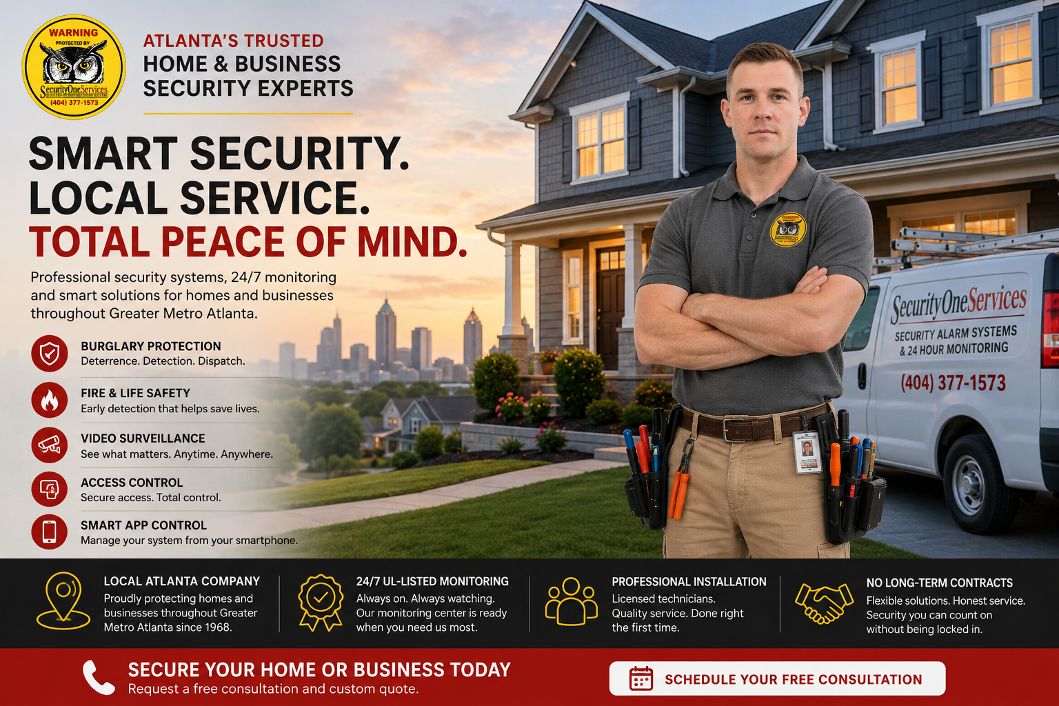 Security One Services Home and Business 14.95 Per Month